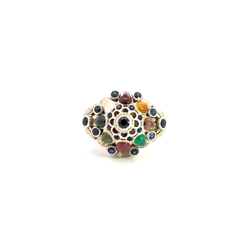 Cabochon Gemstone Princess Ring 14k Yellow Gold Siam Thailand Harem ...