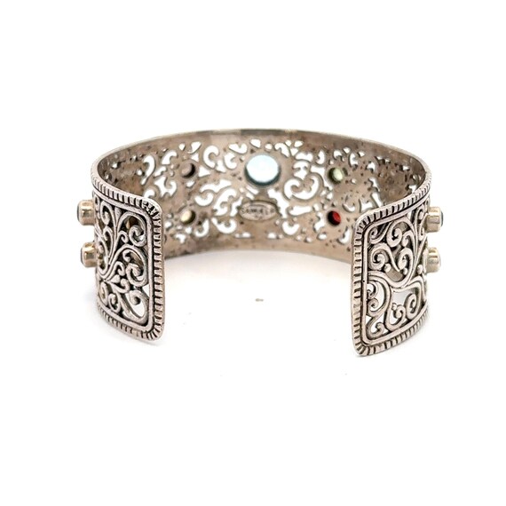 Elegant Multi-Gemstone Scroll Bangle Samuel Benha… - image 3