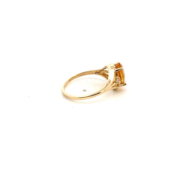 Fantasy Cut Citrine Oval Ring Diamond Accent 14k … - image 4