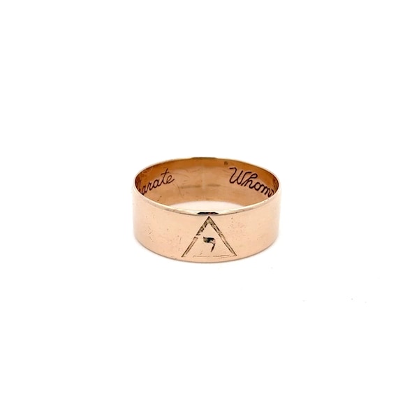 Masonic Hidden Message Ring Yod 10k Yellow Gold 14