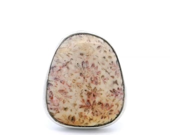 Sterling Silver Picture Jasper Ring: Earthy Southwest Style, Size 6 3/4