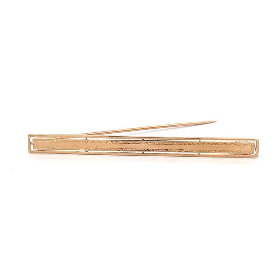 Art Deco 14k Gold Bar Pin