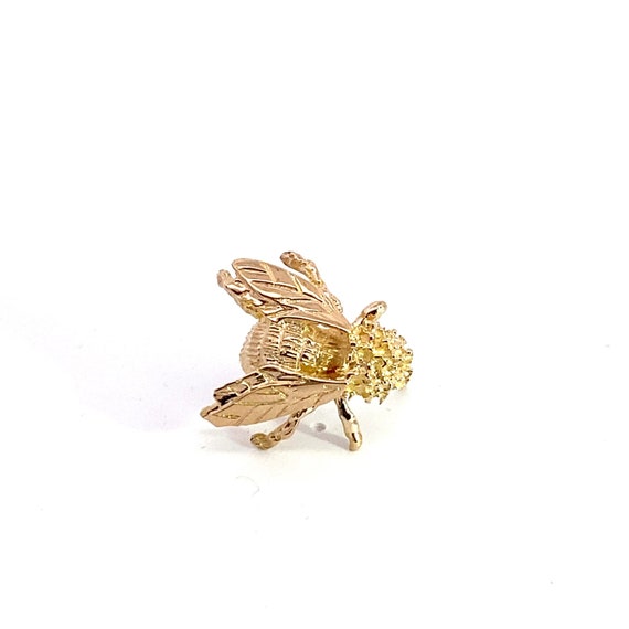 14k Yellow Gold Fly Lapel Pin Insect Jewelry - Gem