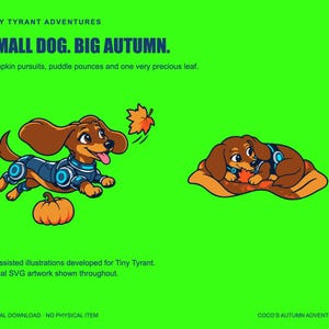 Autumn Dachshund SVG Bundle, 10 Designs, Cricut & Silhouette Cut Files, Digital Download image 6