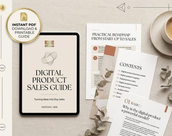 Etsy Digital Product Sales Guide, 18-Page Startup Workbook (PDF Download)