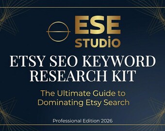 Etsy SEO Guide PDF, Etsy Seller Keyword Research Kit, Shop Checklist