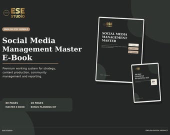 E-bok om hantering av sociala medier | 80 sidor + 30-dagars innehållsplanerare | Innehållsstrategi för Instagram i PDF-format