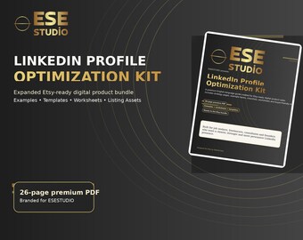 LinkedIn Profile Optimization Kit | Career Branding PDF Guide | Headline About Section Worksheets | Etsy Digital Download