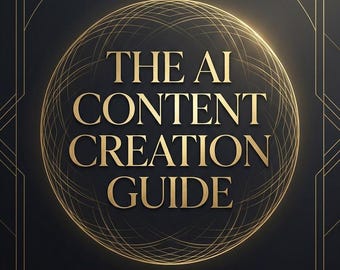 AI Content Creation Guide, 44-Page Digital eBook, ChatGPT Midjourney Prompts, Social Media Content Planner, Instant Download PDF