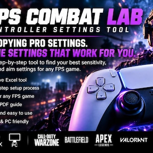 FPS Controller Settings Tool | Sensitivity, Dead zone & Aim Setup | Gaming Spreadsheet + PDF Guide