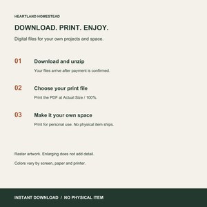 Download and printing instructions for Garage and Tractor Art Set, Three Printable Workshop Illustrations. Personal use; no physical shipment.