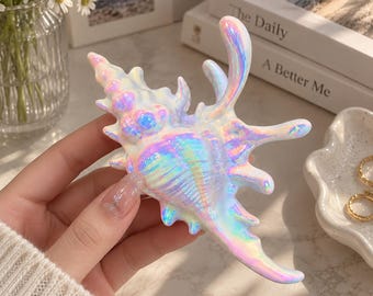 Handmade Conch Shell Hair Clip, Ocean Inspired Hair Claw, Coastal Beach Hair Accessory, Mermaid Hair Clip, Summer Vacation Gift for Her