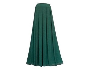 sage green chiffon skirt