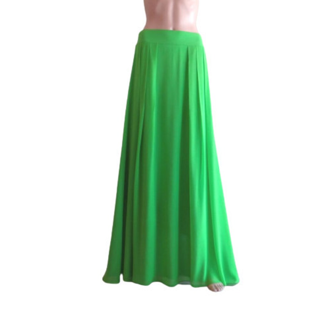 Lime Green Mirror Work Skirt Only (Mt. Design)
