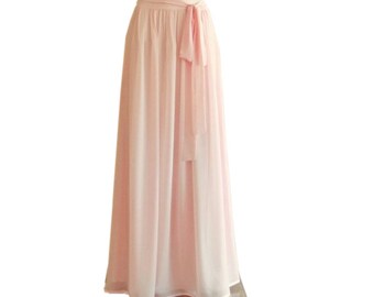 wrap blush maxi skirt