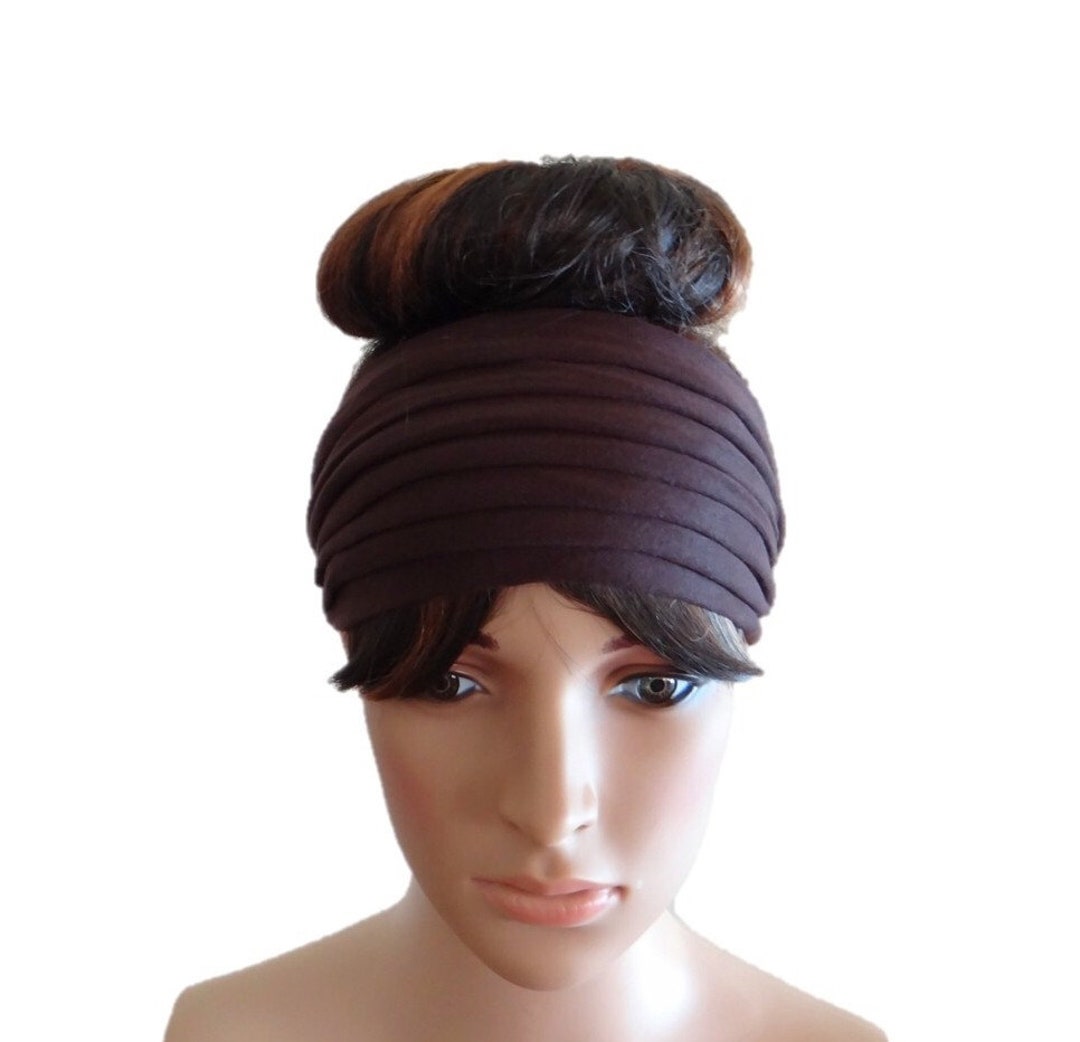 Dark Brown Headband. Wide Head Wrap Etsy
