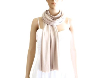 Beige Cotton Shawl. Beige Wrap Scarf. Soft Long Scarf.