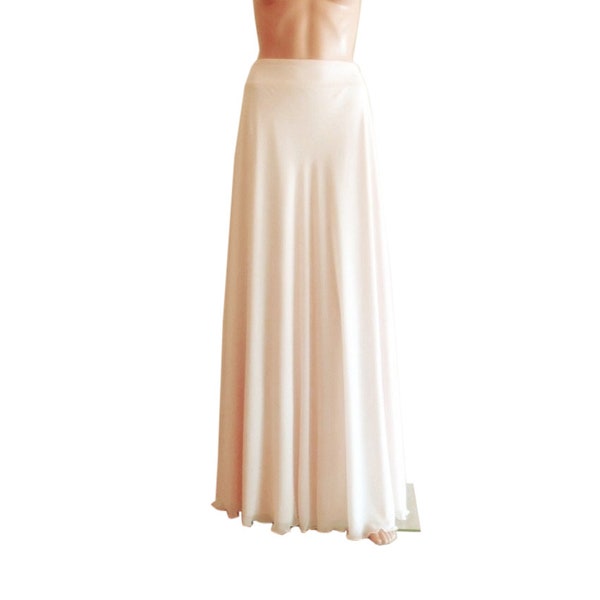 Ivory Maxi Skirt. Ivory Bridesmaid Skirt. Long Evening Skirt. Chiffon Floor Length Skirt.