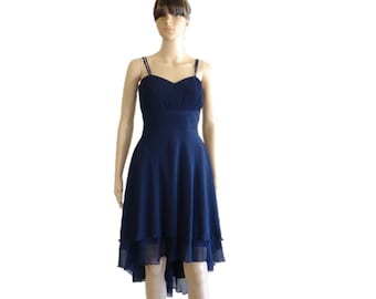 Navy Blue Bridesmaid Navy Blue High Low Knee Length