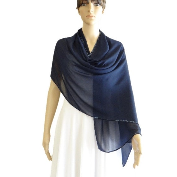 navy blue sequin shawl