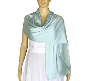 Dusty Blue Silk Shawl. Soft Silk Scarf. Dusty Blue Long Scarf. - Etsy