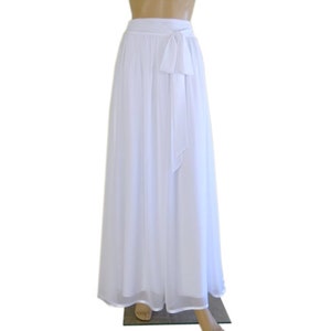 White Long Skirt. White Maxi Skirt. Long Bridesmaid Skirt. Chiffon Floor Length Skirt.