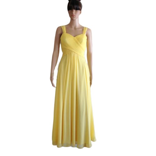 strapless open back dress A-Line Flower Embroidery Light Yellow Prom Dress Formal Gown US16 / Custom Color main image 1