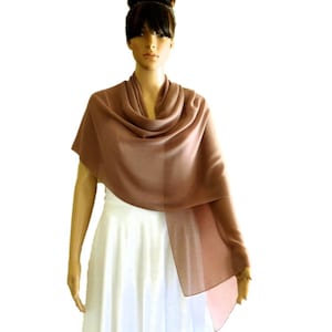 Light Brown Wrap Scarf. Light Brown Long Scarf. Chiffon Shawl.