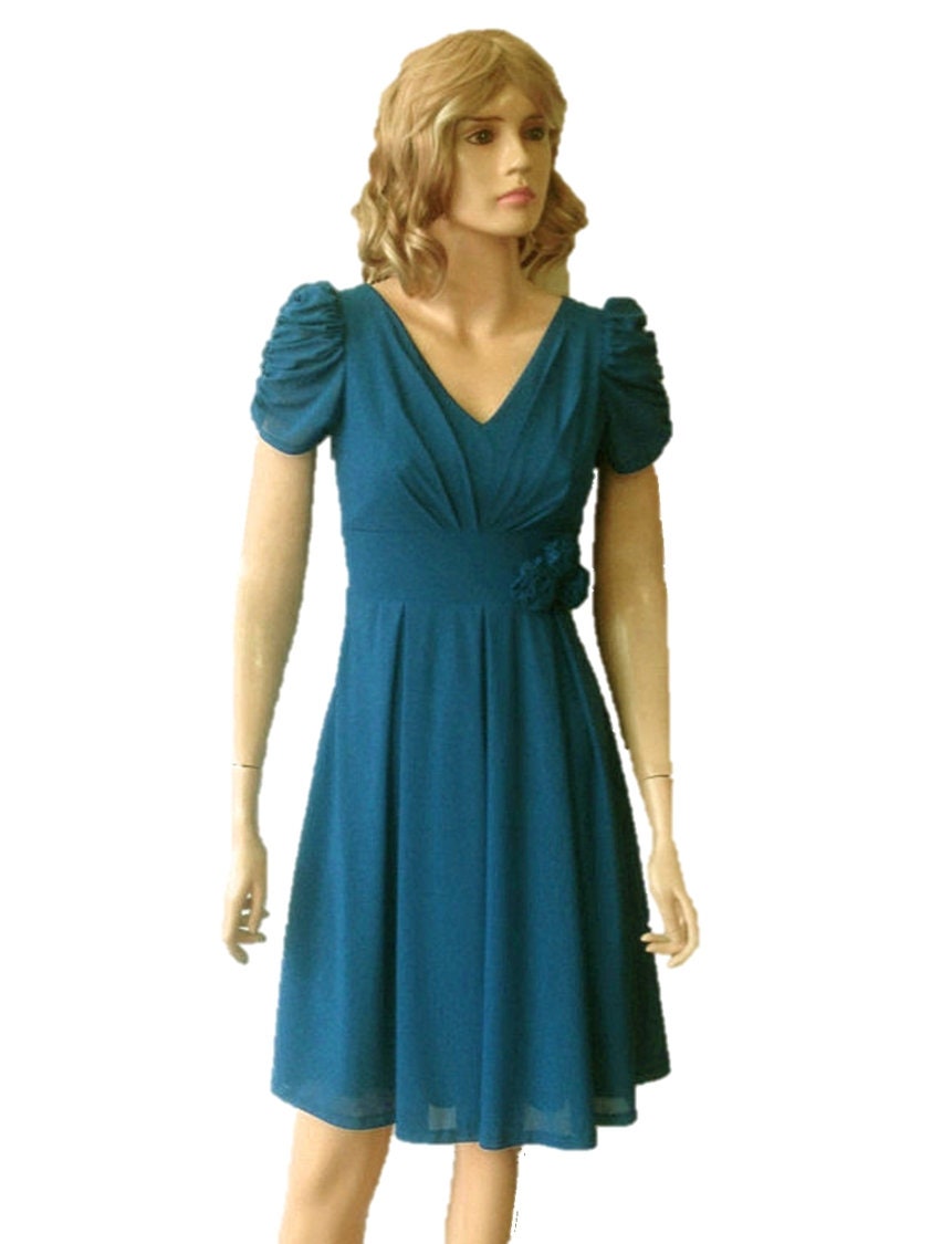 Teal Blue Bridesmaid Dress. Dress With Sleeves. Teal Blue Bridesmaid Dress. Dress With Sleeves.