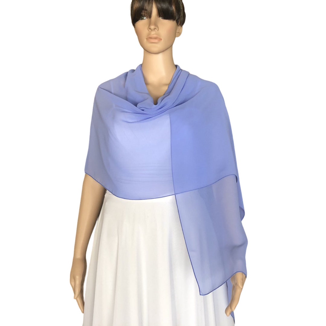 Buy Lilac Blue Long Lilac Blue Wrap Chiffon Lilac Blue  Chiffon Online in India