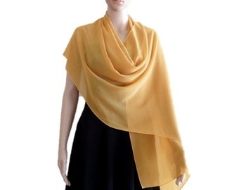 Koperen lange sjaal. Koperen wikkelsjaal. Zachte chiffon sjaal. Koperen chiffon sjaal.