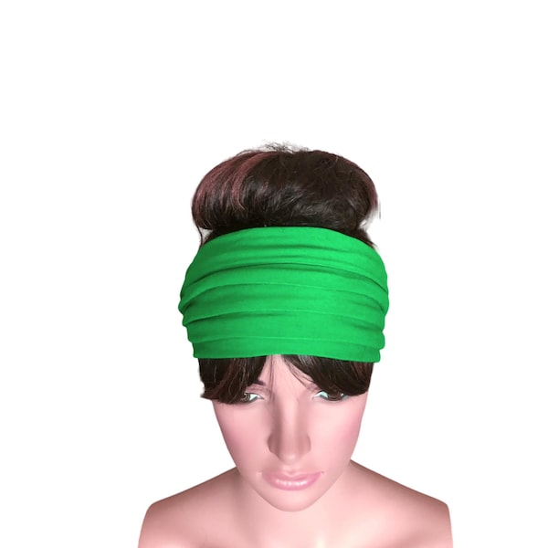 Lime Green Headband. Lime Green Wide Head Wrap . Hairband. Hair Covering.