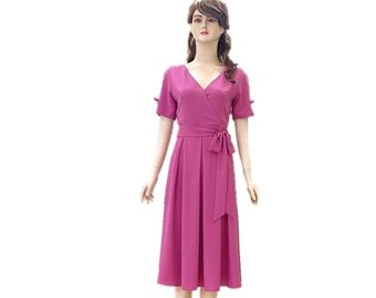 Mauve Bridesmaid Dress. Mauve Evening Dress. Silk Knee Length Dress. Dress  With Sleeves. - Etsy