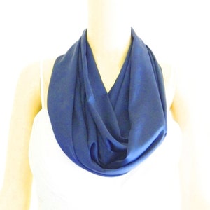 Light Blue Infinity Scarf. Light Blue Circle Scarf. Soft Silk Loop Scarf. Fashion Scarf.