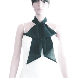 Peacock Bow Tie Scarf. Peacock Neck Scarf. Small Chiffon Scarf.