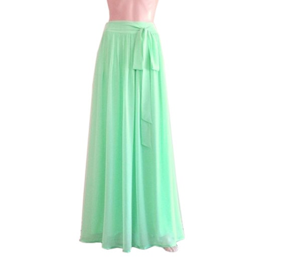 Mint Green Bridesmaid Skirt. Long Evening Skirt. Mint Green | Etsy