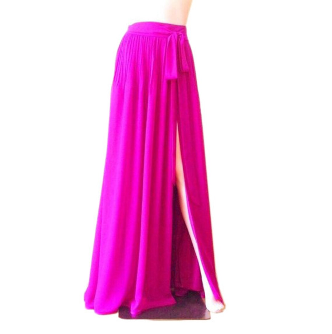 Magenta Geometric Ribbon Skirt main image 0