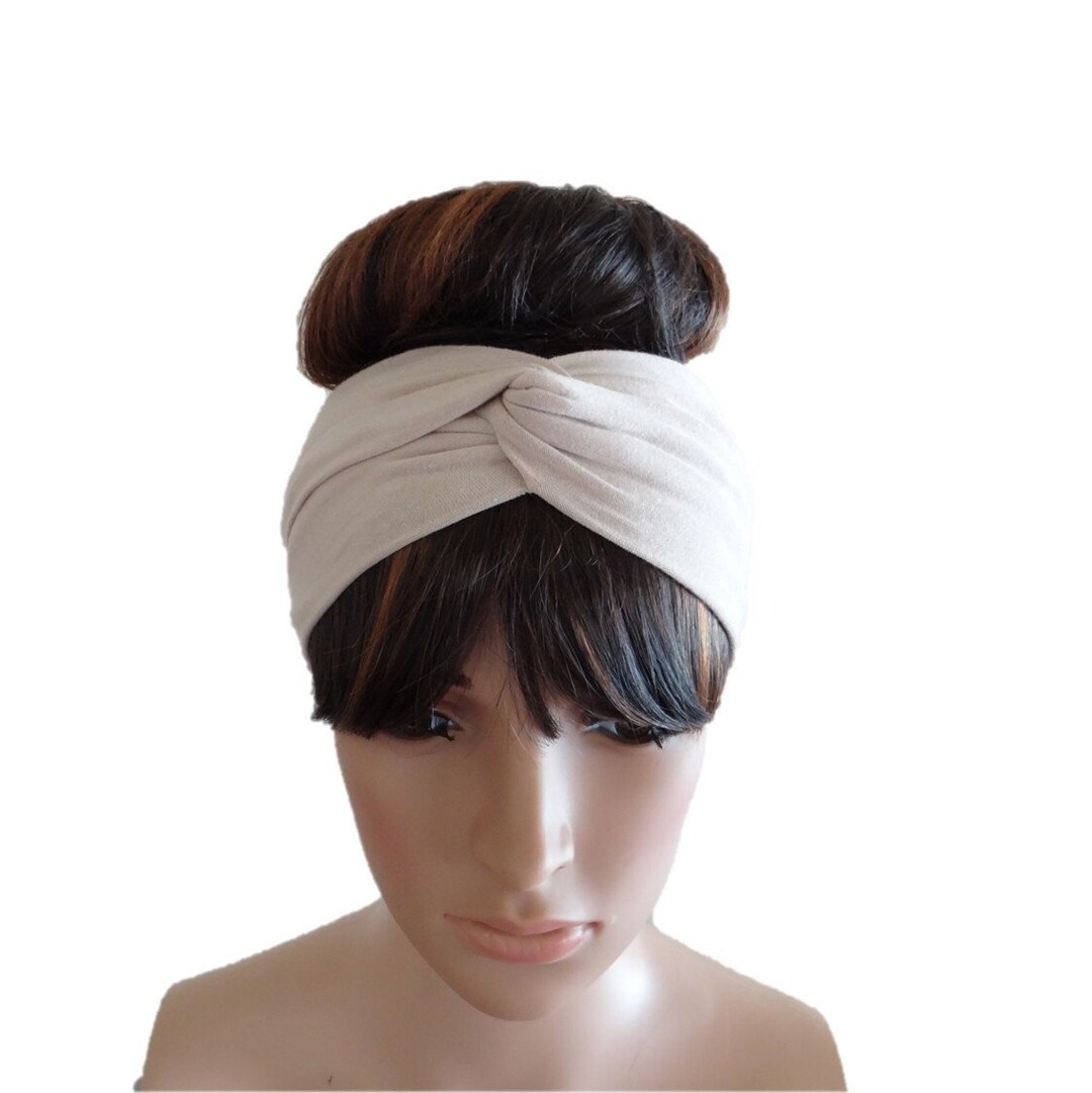 Ivory headband??traded Twine and Love | Ivory Beaded Knot Headband | Handcrafted  main image 3
