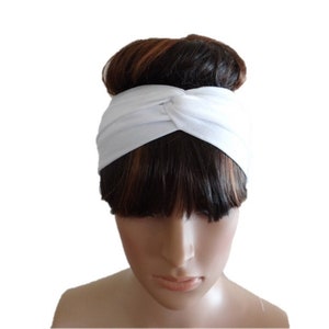 White Twist Headband.White Head Wrap