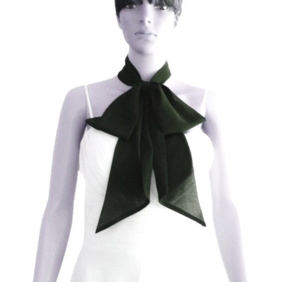 Echarpe noeud papillon vert mousse Foulard vert mousse