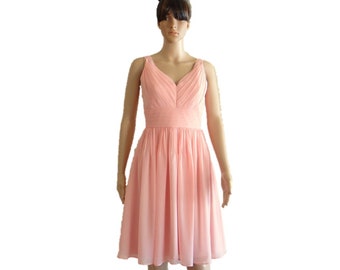 blue chiffon dress knee length Claire Blue Modest Chiffon Dress main image 0