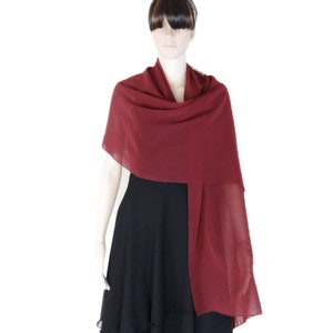 Burgundy Long Scarf. Burgundy Wrap Scarf. Soft Chiffon Chiffon Scarf. Burgundy Chiffon Shawl.
