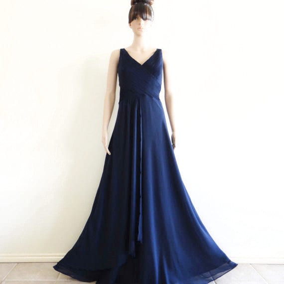 blue maxi prom dress