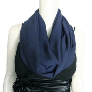 Cute Navy Blue Scarf.Circle Scarf.Loop Scarf.Chiffon Scarf image 1