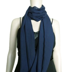 Cute Navy Blue Scarf.Circle Scarf.Loop Scarf.Chiffon Scarf image 2