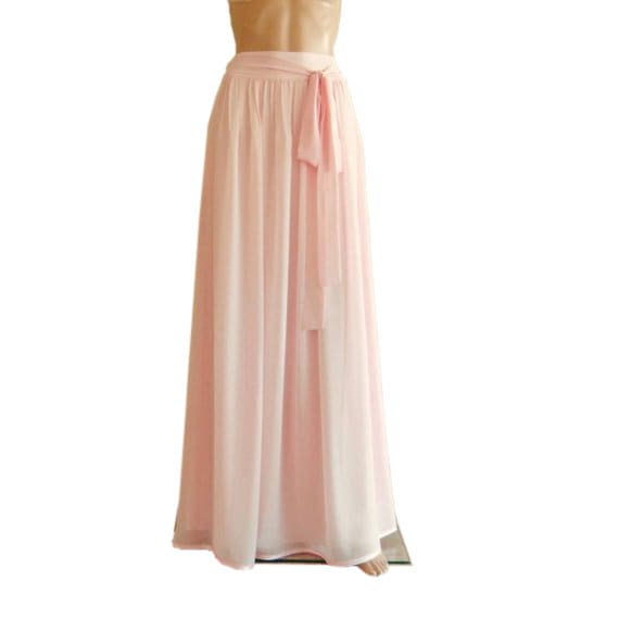 Blush Pink Bridesmaid Skirt. Blush Pink Maxi Skirt. Long | Etsy