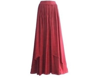Light Burgundy Bridesmaid Skirt. Light Burgundy Maxi Skirt. Long Evening Skirt. Floor Length Skirt.