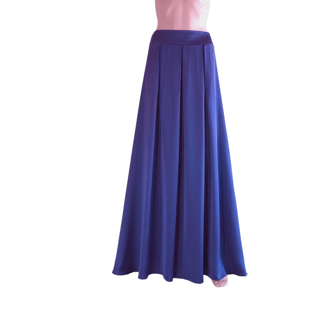Blue Bridesmaid Skirt. Silk Maxi Skirt. Long Evening Skirt. Etsy