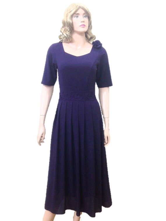 Navy Blue Bridesmaid Dress. Knee Length Dress. Evening Dress. - Etsy