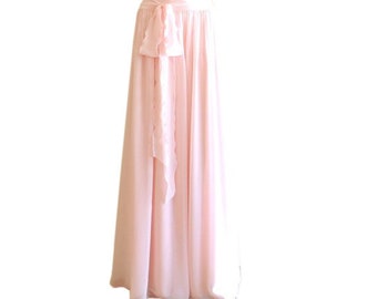 Blush Pink Maxi Skirt. Blush Pink Bridesmaid Skirt. Long Evening Skirt. Chiffon Floor Length Skirt.